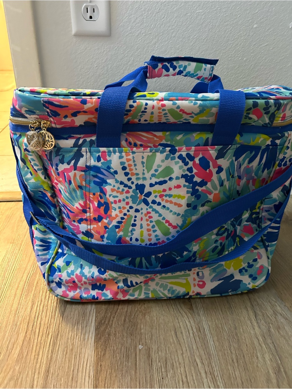 Lilly Pulitzer Multicolor Floral Insulated Cooler Tote with dishes and cups nwt - Picture 4 of 11